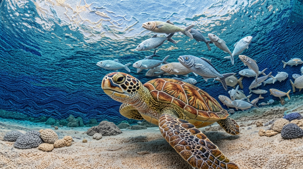 海龜悠遊海洋